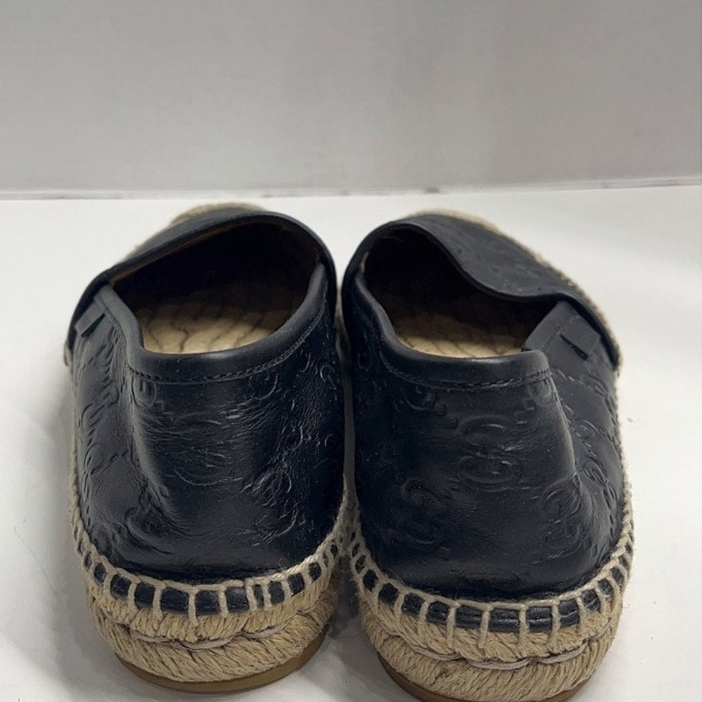GUCCI Black Espadrille Slip-On Shoes - Picture 2 of 7